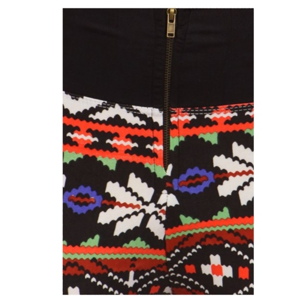 High waisted wide ban zip front tribal  leggings - Picture 5 of 5